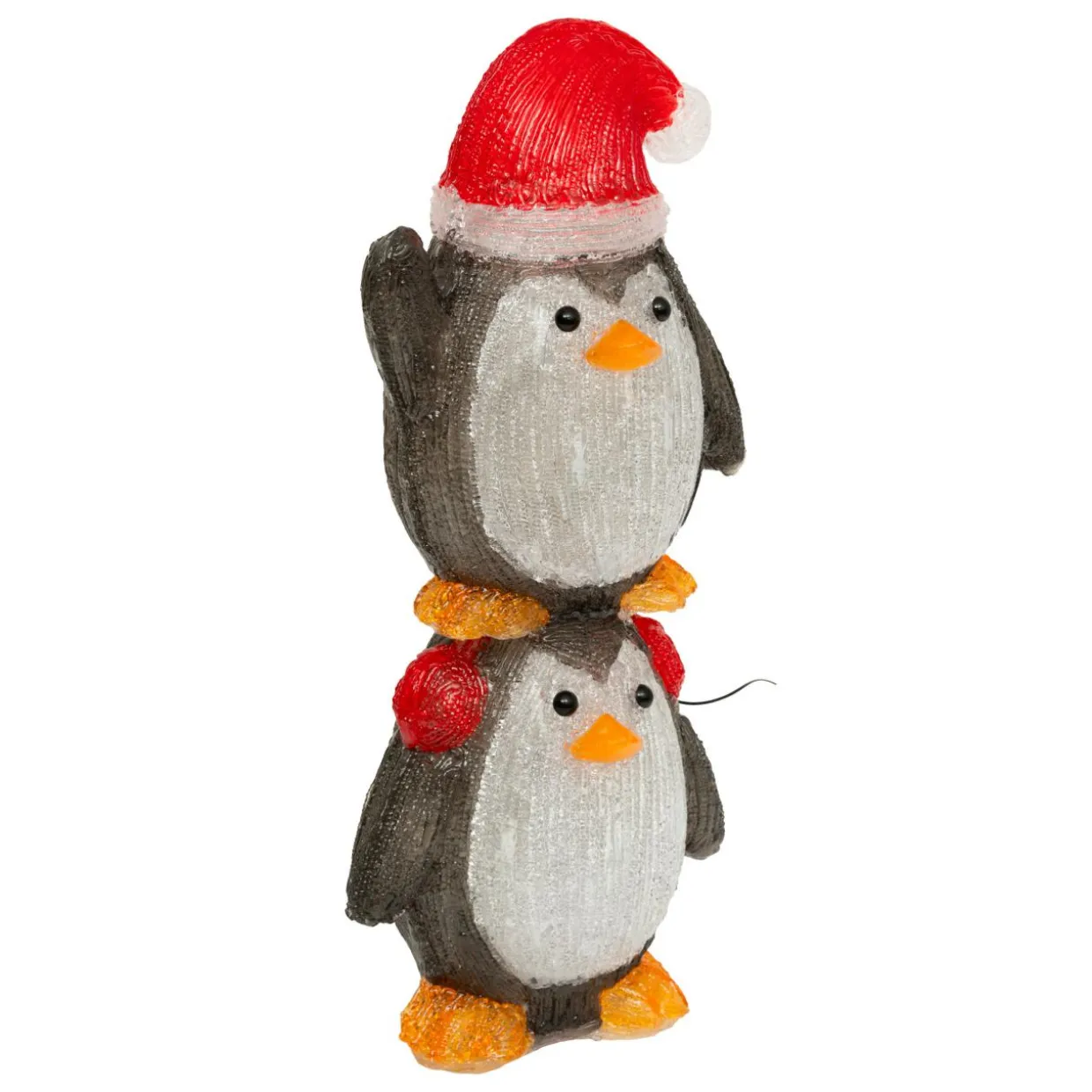 Pingouins lumineux solaire 50 LED (H49 cm) Les copains clignotants Blanc froid