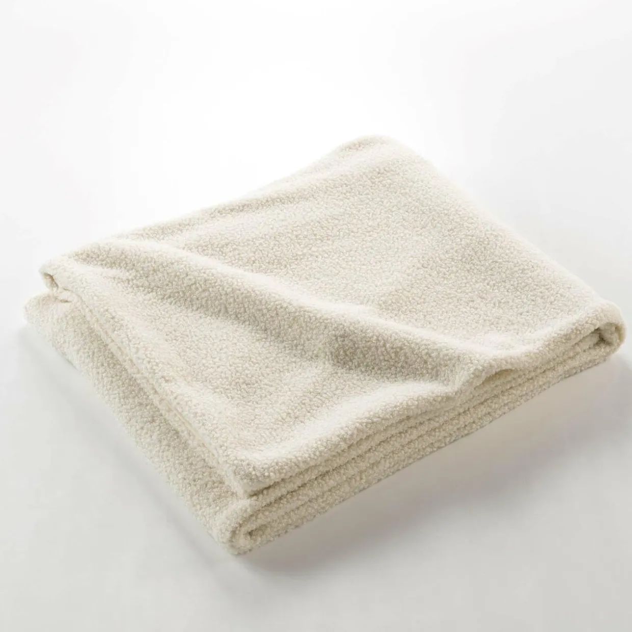 Plaid bouclette (180 x 220 cm) Wooly Ecru