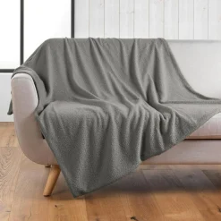 Plaid bouclette (125 x 150 cm) Wooly Gris