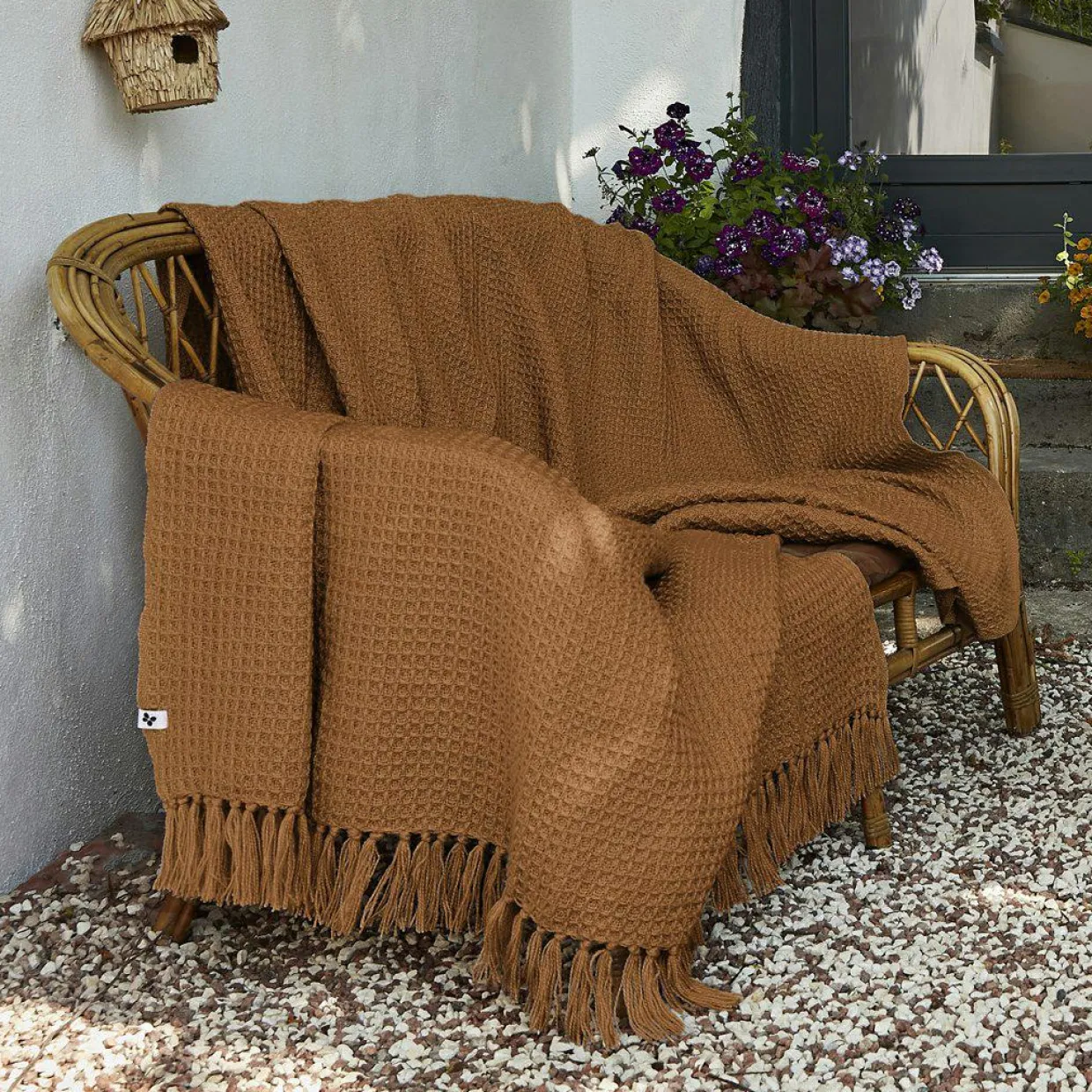 Plaid canapé matière recyclée (180 x 220 cm) Gabin Camel