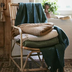 Plaid canapé matière recyclée (180 x 220 cm) Gabin Beige pampa