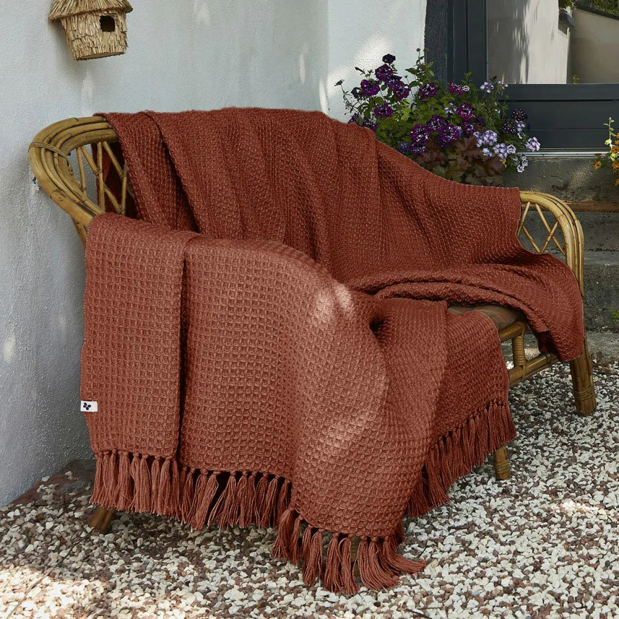 Plaid canapé matière recyclée (180 x 220 cm) Gabin Terracotta