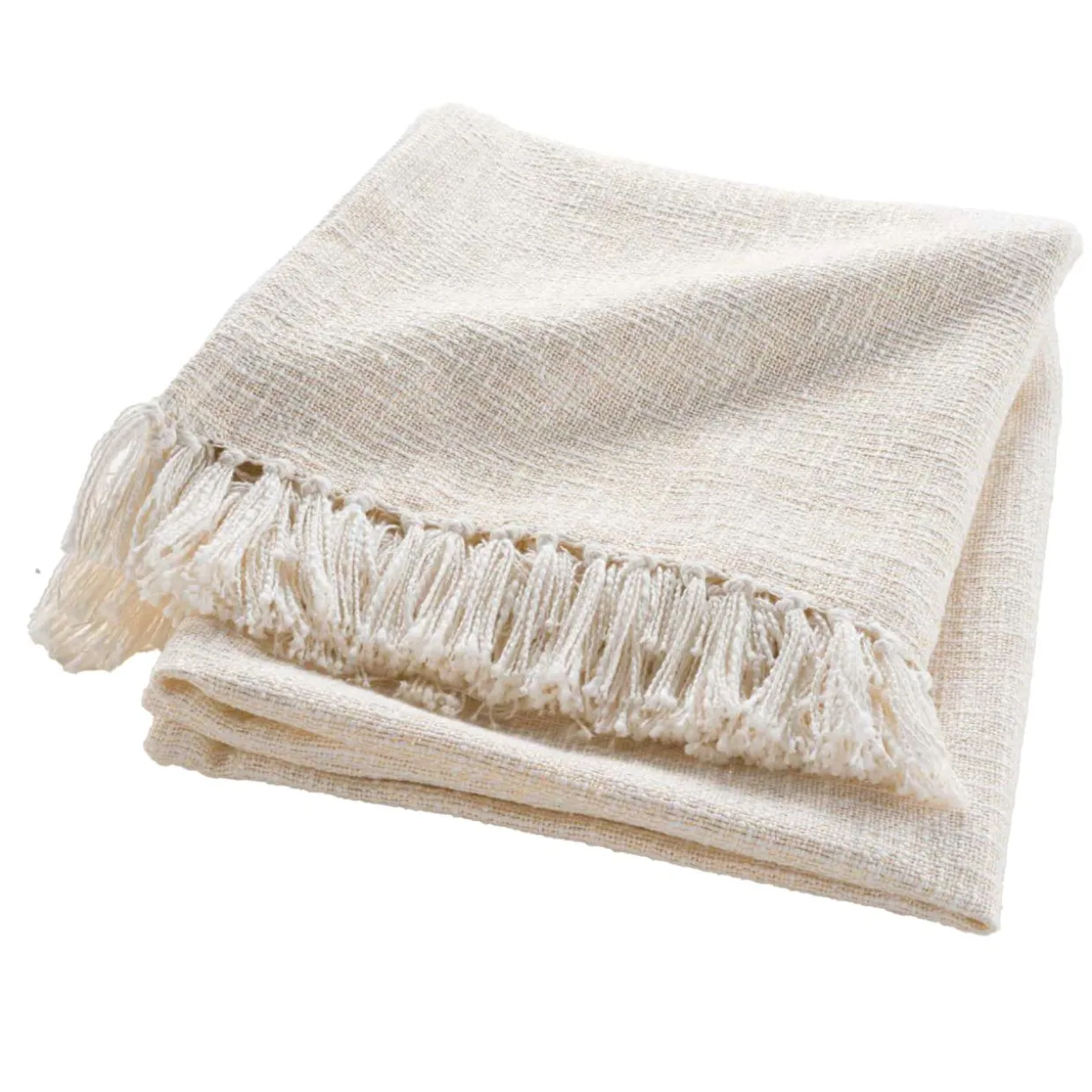 Plaid coton doux (125 x 150 cm) Ziggy Ecru