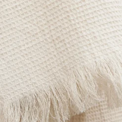 Plaid coton nid d'abeille (130 x 160 cm) Eva Beige