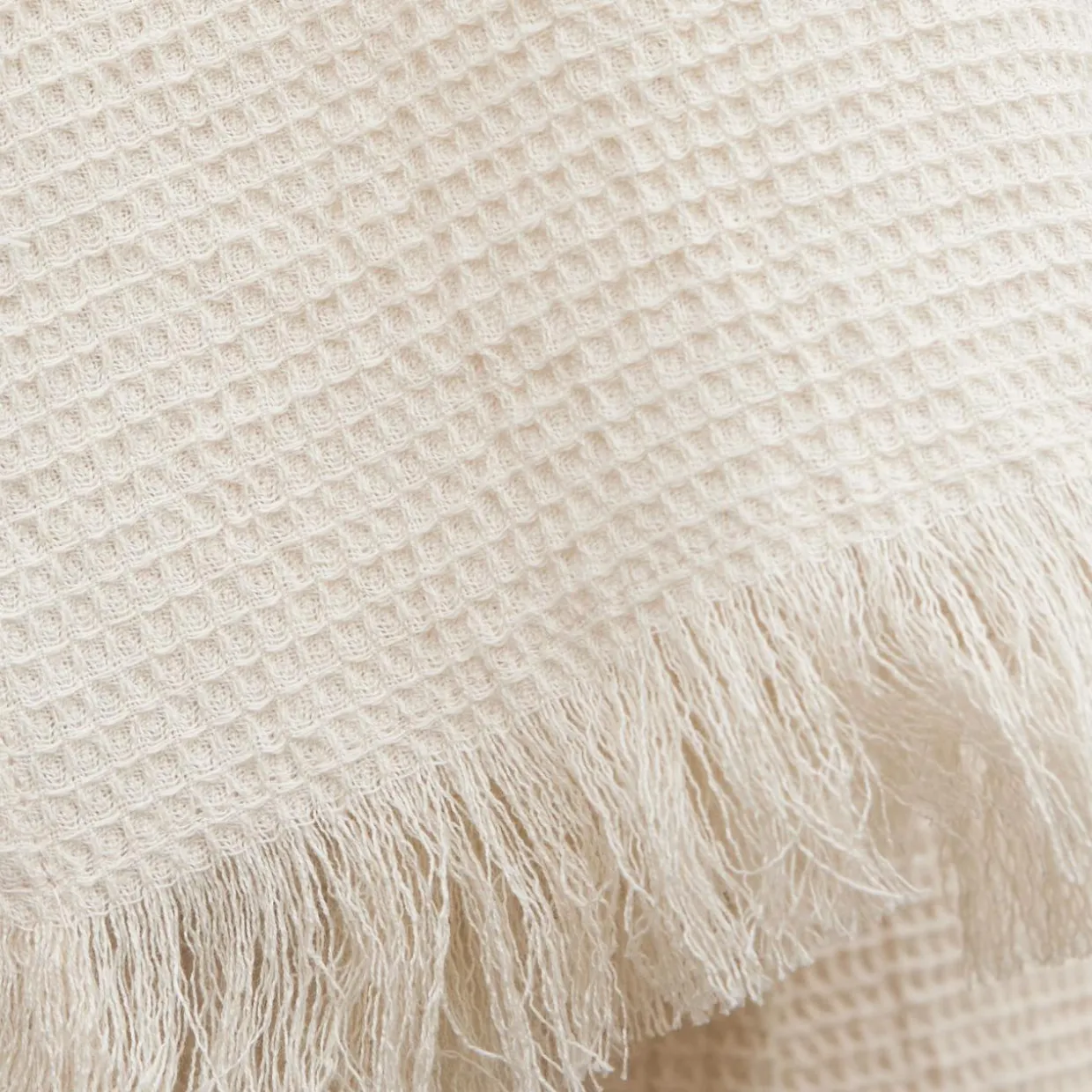 Plaid coton nid d'abeille (180 x 220 cm) Eva Beige