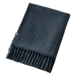 Plaid coton (180 x 220 cm) Sixtine Bleu nuit