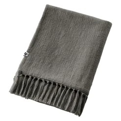 Plaid coton (180 x 220 cm) Sixtine Gris ardoise