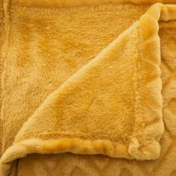 Plaid doux (150 cm) 3D Losange Jaune ocre