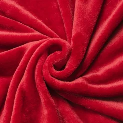 Plaid doux flanelle (125 x 150 cm) Didou Rouge