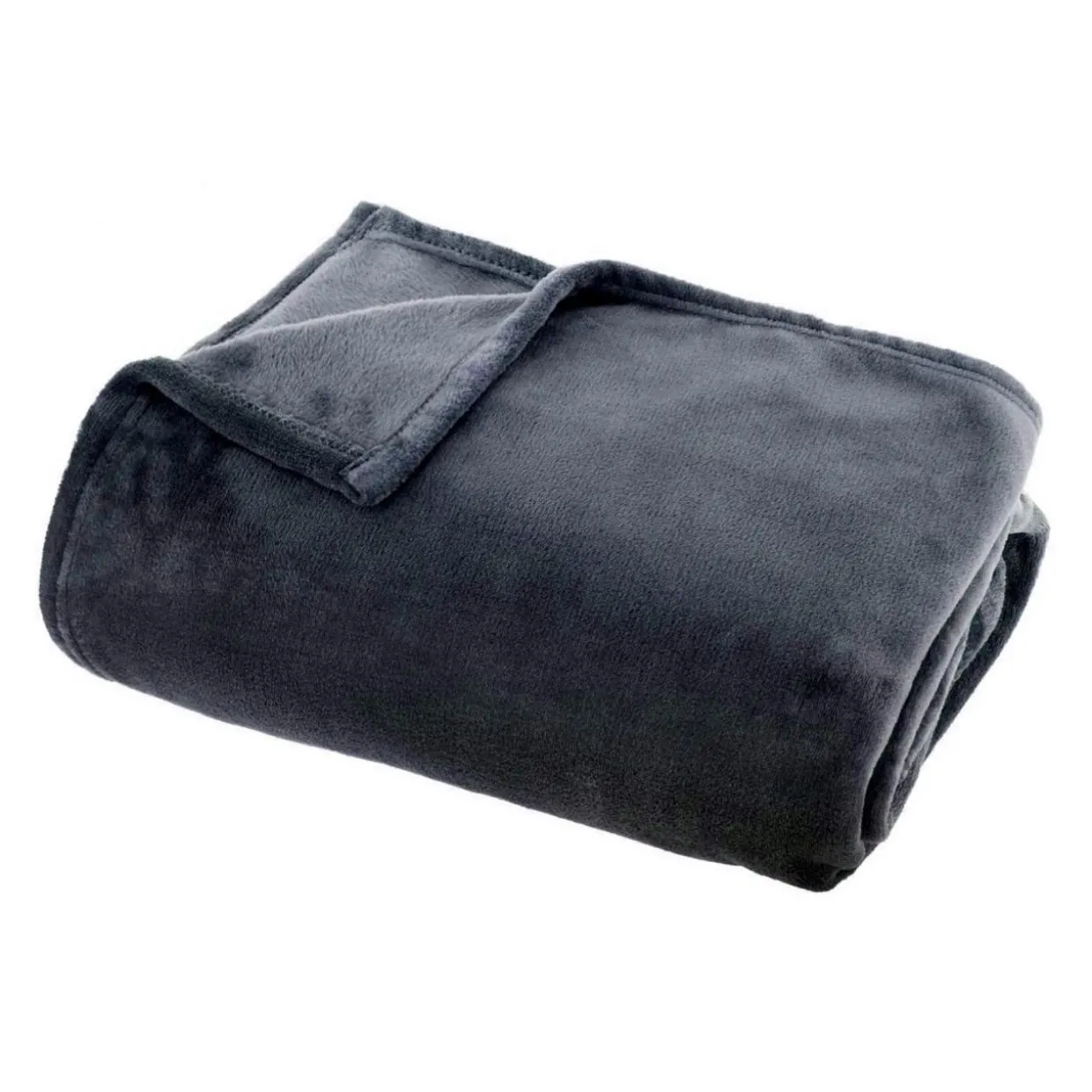 Plaid doux flanelle (125 x 150 cm) Didou Gris anthracite