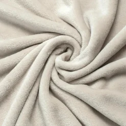 Plaid doux flanelle (125 x 150 cm) Didou Beige grège