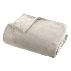 Plaid doux flanelle (125 x 150 cm) Didou Beige grège