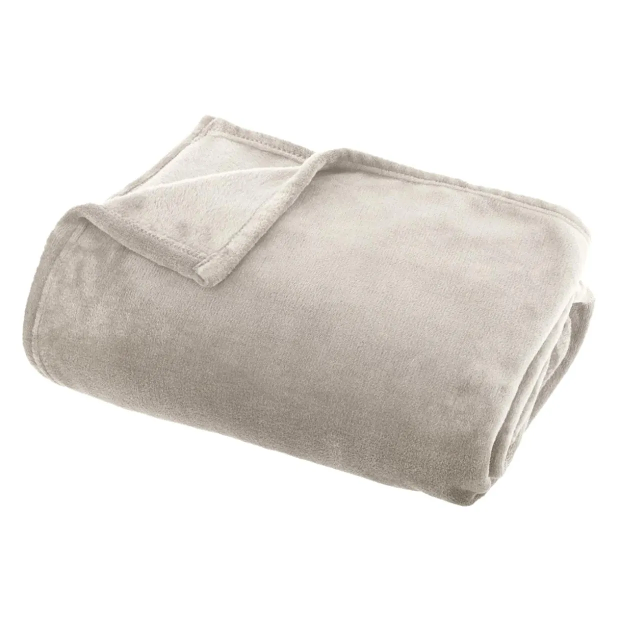 Plaid doux flanelle (125 x 150 cm) Didou Beige grège