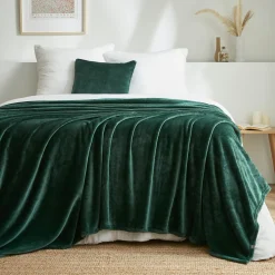 Plaid doux flanelle (180 x 230 cm) Didou Vert