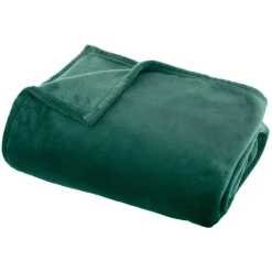 Plaid doux flanelle (180 x 230 cm) Didou Vert