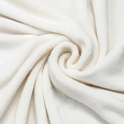 Plaid doux flanelle (130 x 180 cm) Didou Ivoire