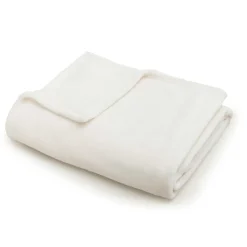 Plaid doux flanelle (125 x 150 cm) Didou Ivoire