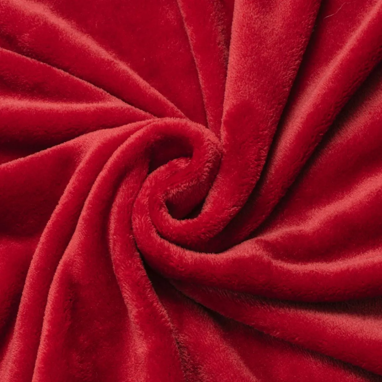 Plaid doux flanelle (220 x 240 cm) Didou Rouge