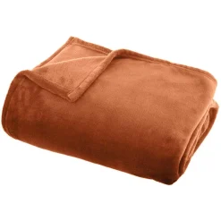 Plaid doux flanelle (180 x 230 cm) Didou Cuivre
