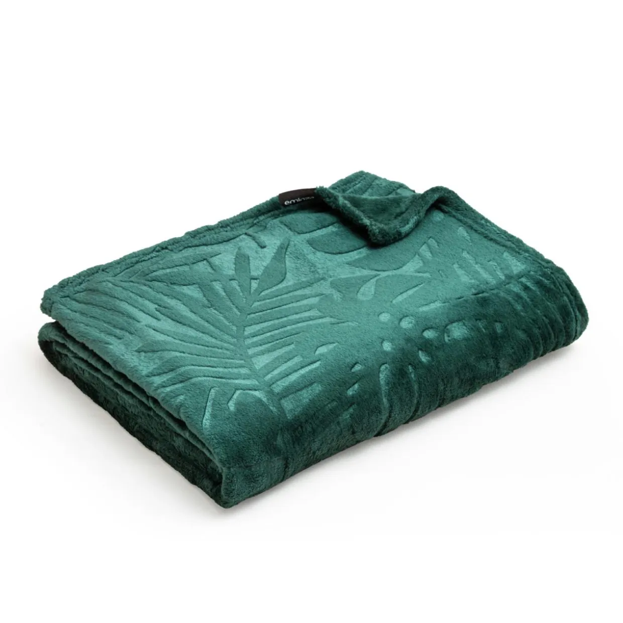 Plaid doux flanelle (220 x 240 cm) Flore Vert
