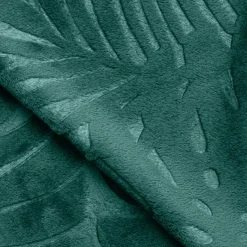 Plaid doux flanelle (125 x 150 cm) Flore Vert