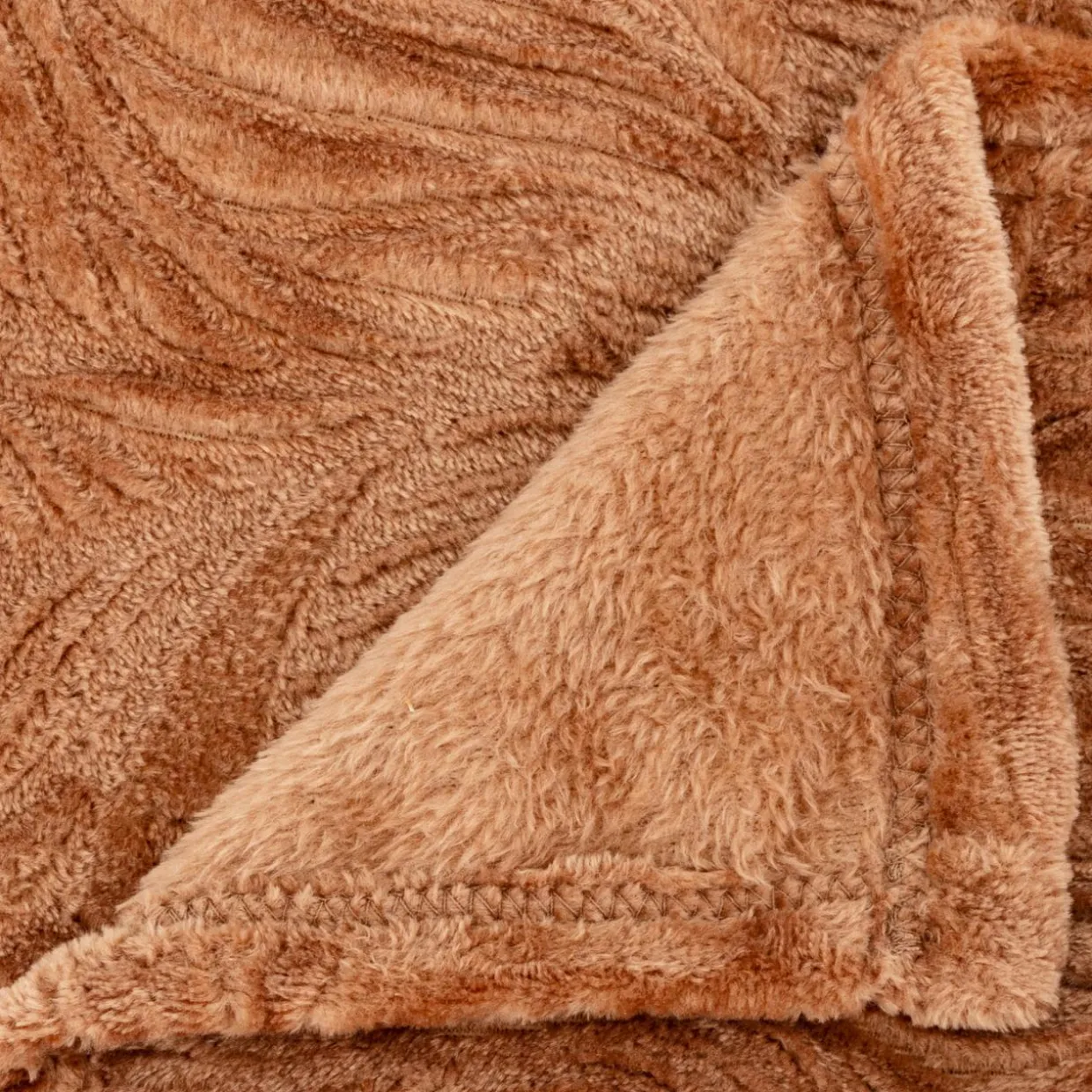 Plaid doux flanelle (180 x 230 cm) Ryo Marron