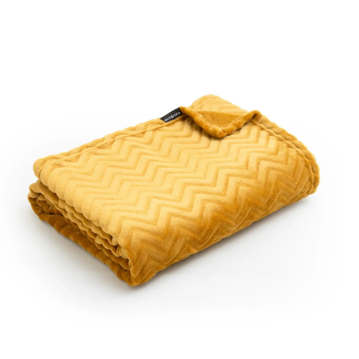 Plaid doux flanelle (130 x 180 cm) Zag Jaune moutarde