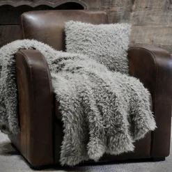 Plaid fausse fourrure (160 cm) Mouton Taupe
