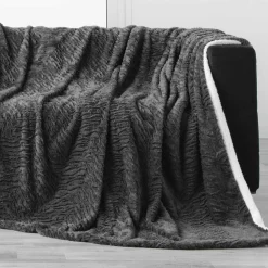 Plaid fausse fourrure (150 cm) Toronto Taupe foncé