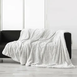 Plaid fausse fourrure (180 x 220 cm) Alaska Ecru