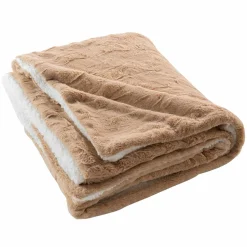 Plaid fausse fourrure (125 x 150 cm) Foxy Taupe