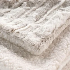 Plaid fausse fourrure (180 x 220 cm) Lynx Beige
