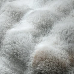 Plaid fausse fourrure (130 x 150 cm) Nebraska Gris perle