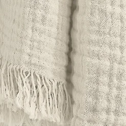 Plaid gaze de coton (180 x 220 cm) Gaïa Beige pampa