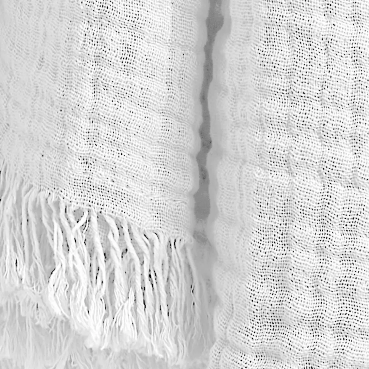 Plaid gaze de coton (130 x 160 cm) Gaïa Blanc chantilly