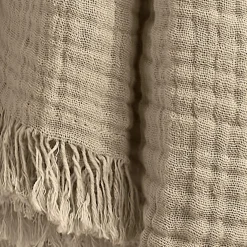 Plaid gaze de coton (130 x 160 cm) Gaïa Ficelle