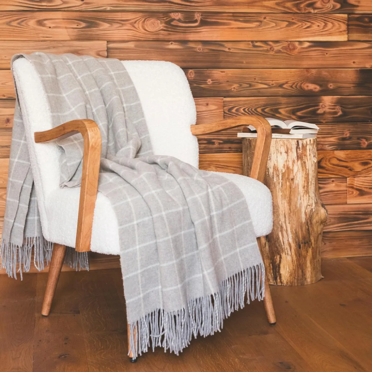 Plaid laine et cachemire (140 x 200 cm) Camille Gris