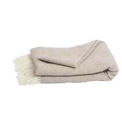 Plaid laine et cachemire (140 x 200 cm) Côme Beige