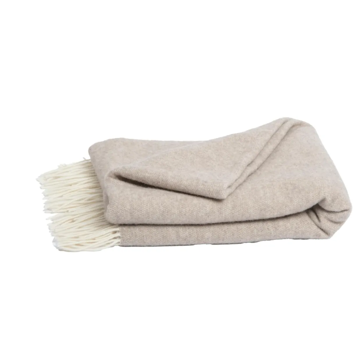 Plaid laine et cachemire (140 x 200 cm) Côme Beige
