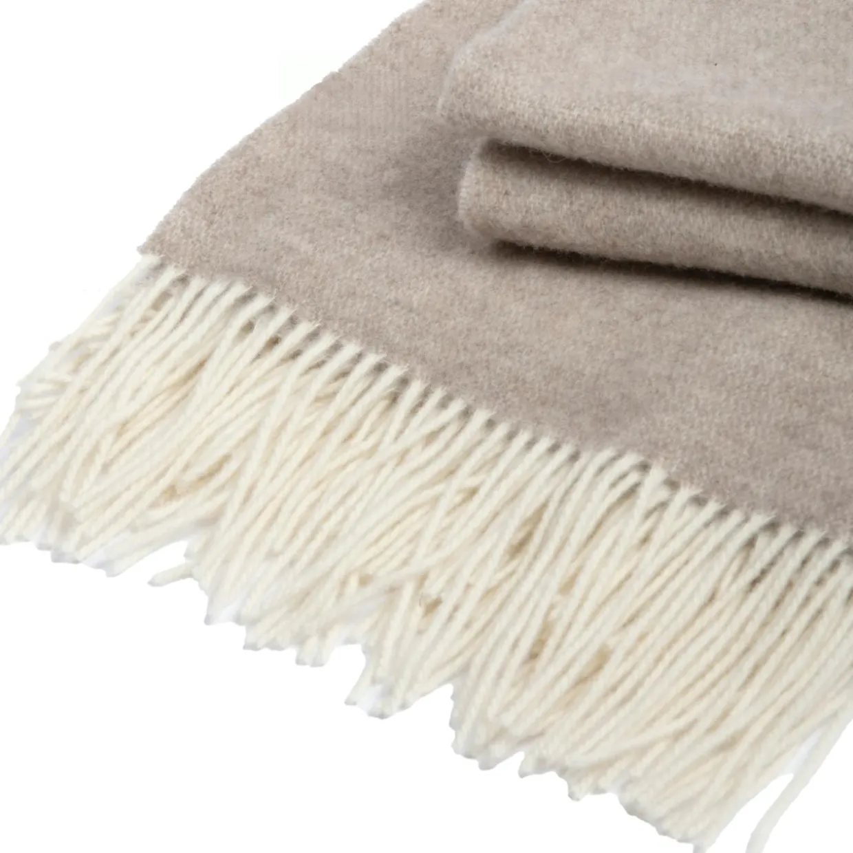 Plaid laine et cachemire (140 x 200 cm) Côme Beige