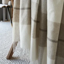 Plaid laine naturelle (140 x 200 cm) Marius Beige
