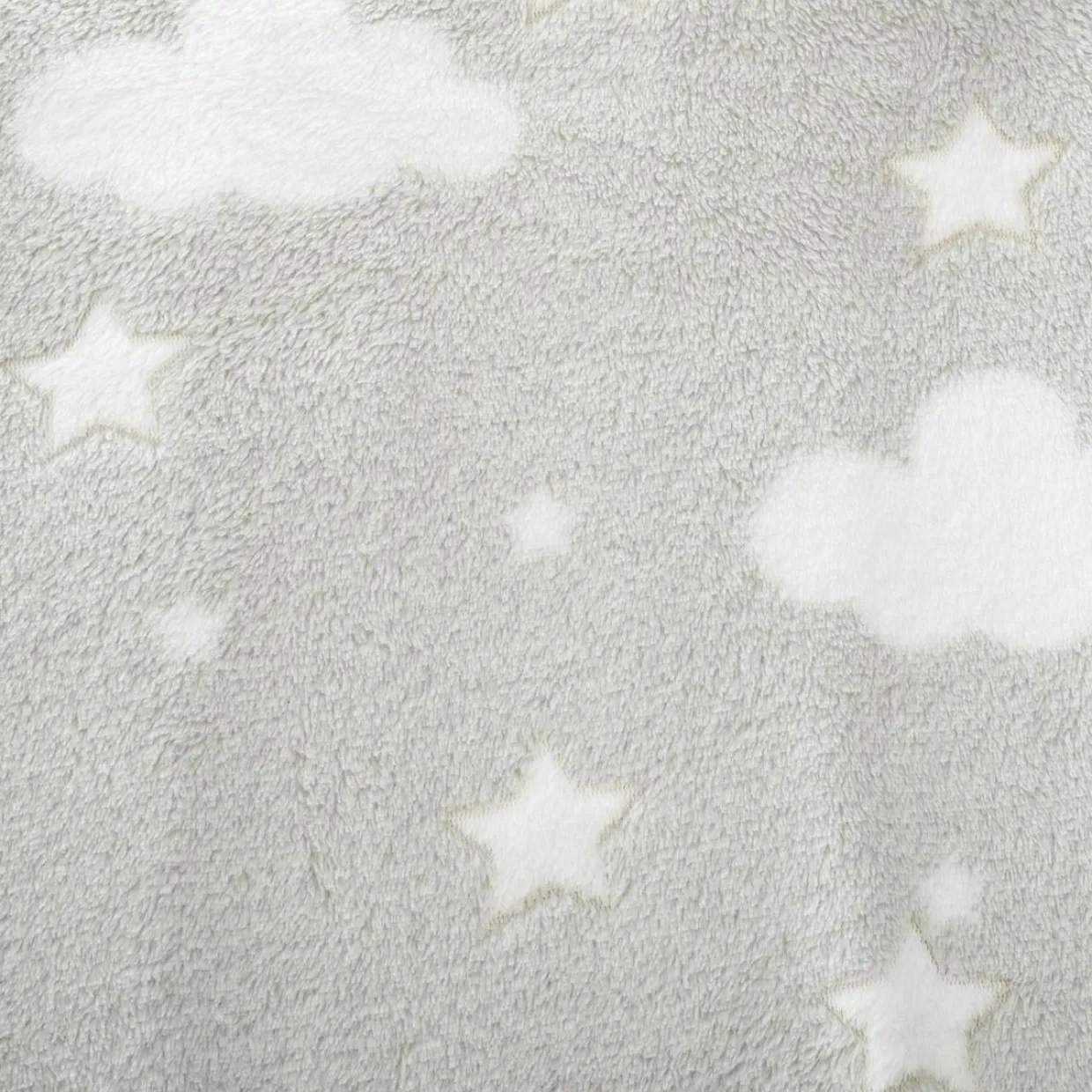 Plaid polaire phosphorescent enfant (125 x 150 cm) Voie lactée Gris clair