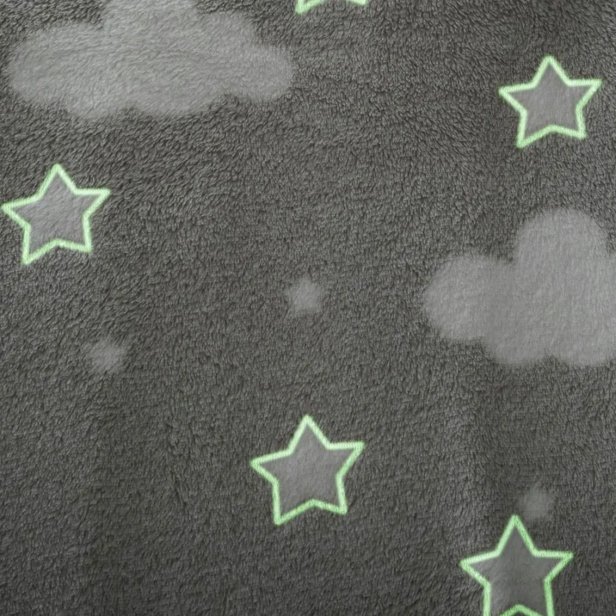 Plaid polaire phosphorescent enfant (125 x 150 cm) Voie lactée Gris clair