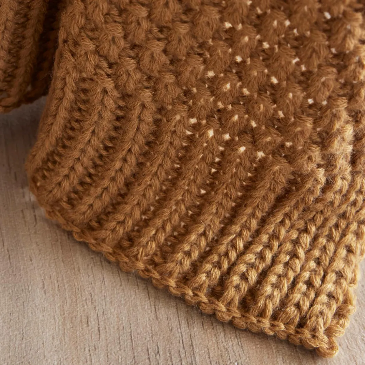 Plaid tricot (125 x 150 cm) Tessa camel
