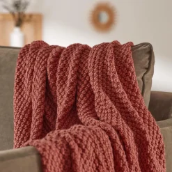 Plaid tricot (125 x 150 cm) Tessa Terracotta
