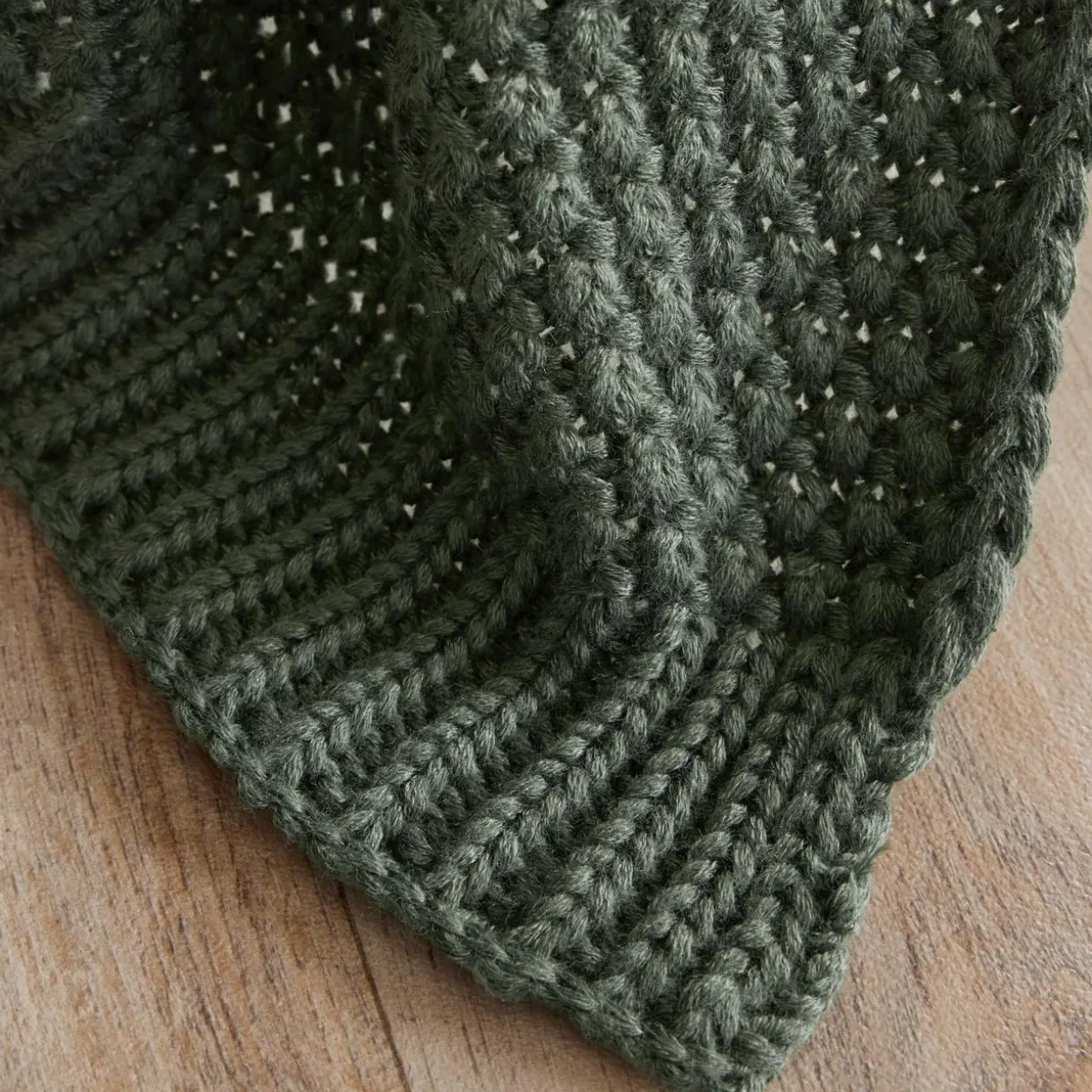 Plaid tricot (125 x 150 cm) Tessa Vert kaki