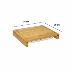 Planche à découper avec bac récupérateur (35 x 28 cm) Bois naturel