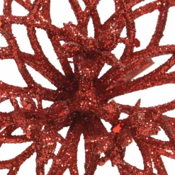 Poinsettia de Noël Chic sur clip (D14 cm) Rouge