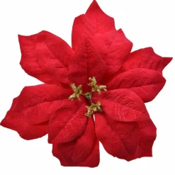 Poinsettia de Noël Giana sur clip (D26 cm) Rouge