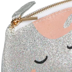 Porte monnaie paillettes enfant (11 cm) Licorne Argent
